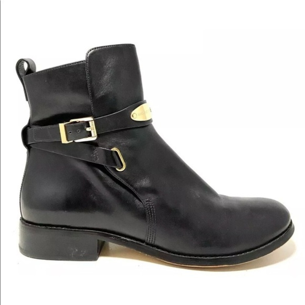NEW MICHAEL KORS Arlen Ankle Booties Black Leather - Picture 2 of 9